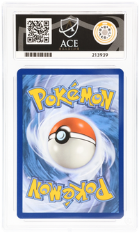 Back of the exact Arcanine Black Star Promo ACE slab, showing certificate 213939.