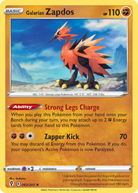 Galarian Zapdos 082/203 | NM reference image. See following photographs for the actual card and condition.