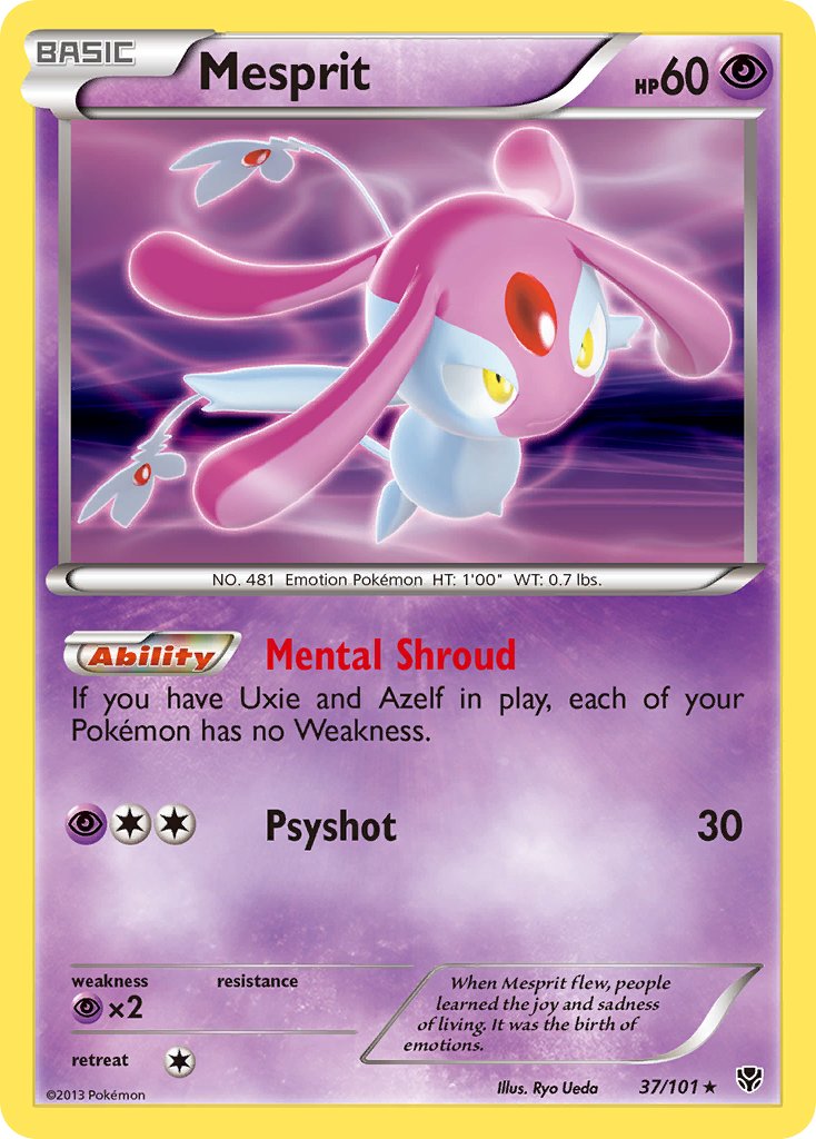 Mesprit 37/101 reference image. See following photographs for the actual card and condition.