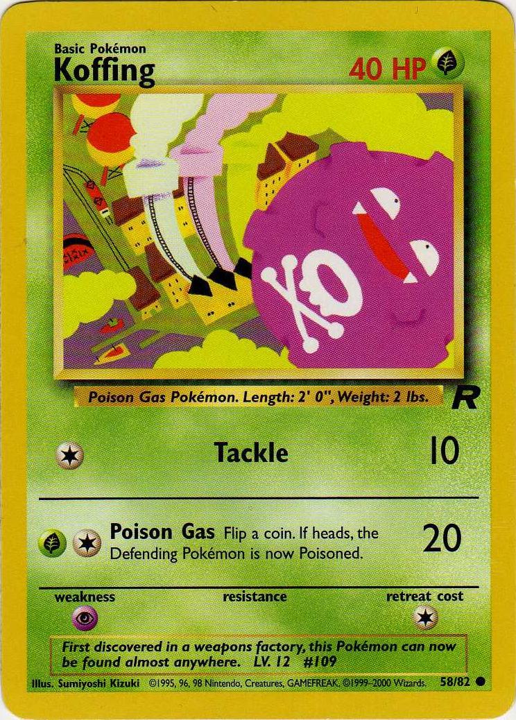 Koffing 58/82 reference image. See following photographs for the actual card and condition.