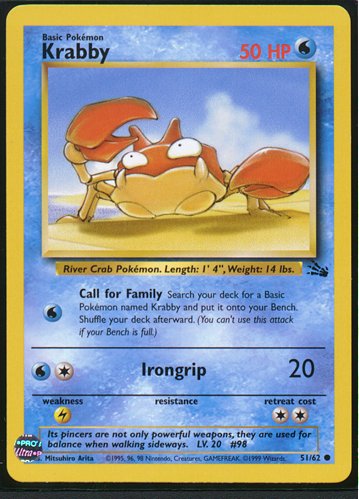 Krabby 51/62 | NM reference image. See following photographs for the actual card and condition.