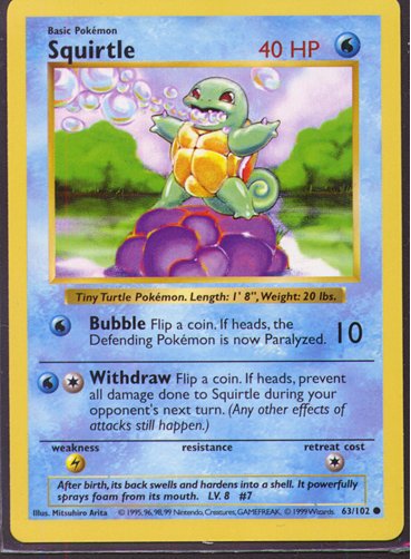 Squirtle 63/102 | Condition review required reference image. See following photographs for the actual card and condition.
