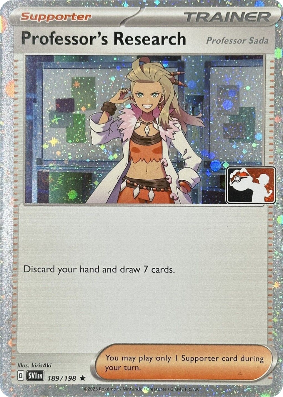 Professor's research 189/198 | Play! Pokémon Stamped | NM reference image. See following photographs for the actual card and condition.