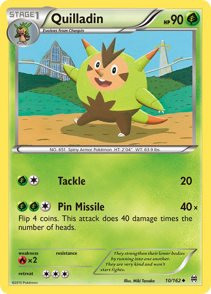 Quilladin 10/162 reference image. See following photographs for the actual card and condition.