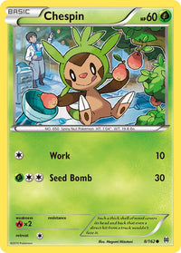 Chespin 8/162 reference image. See following photographs for the actual card and condition.