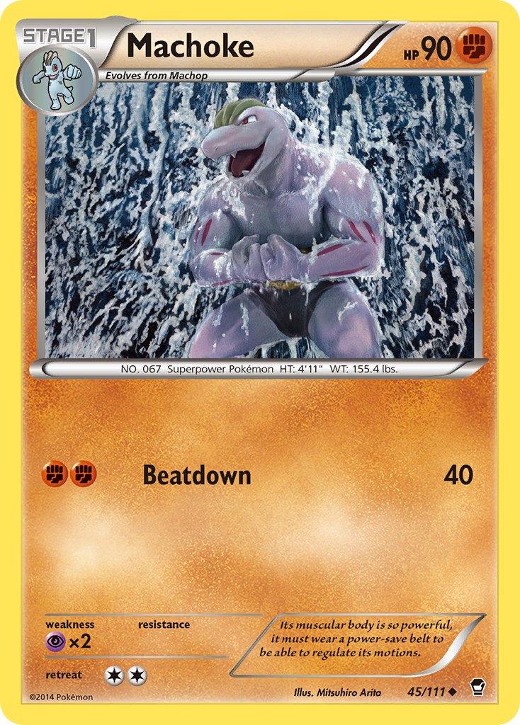 Machoke 45/111 reference image. See following photographs for the actual card and condition.