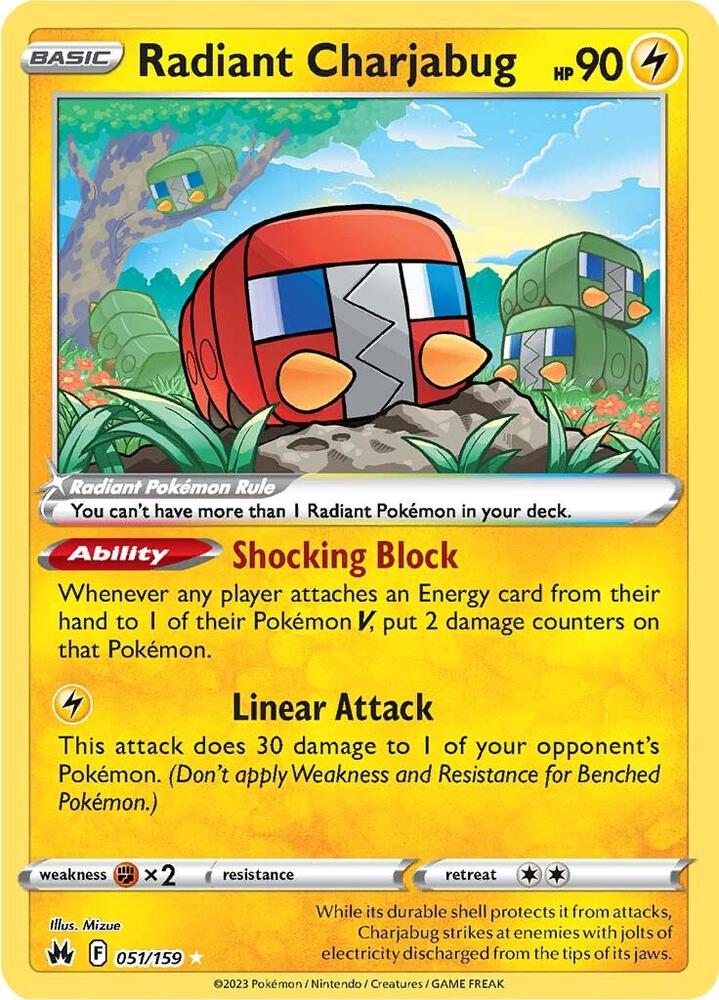 Radiant Charjabug catalogue reference image. See subsequent photos for actual card condition.