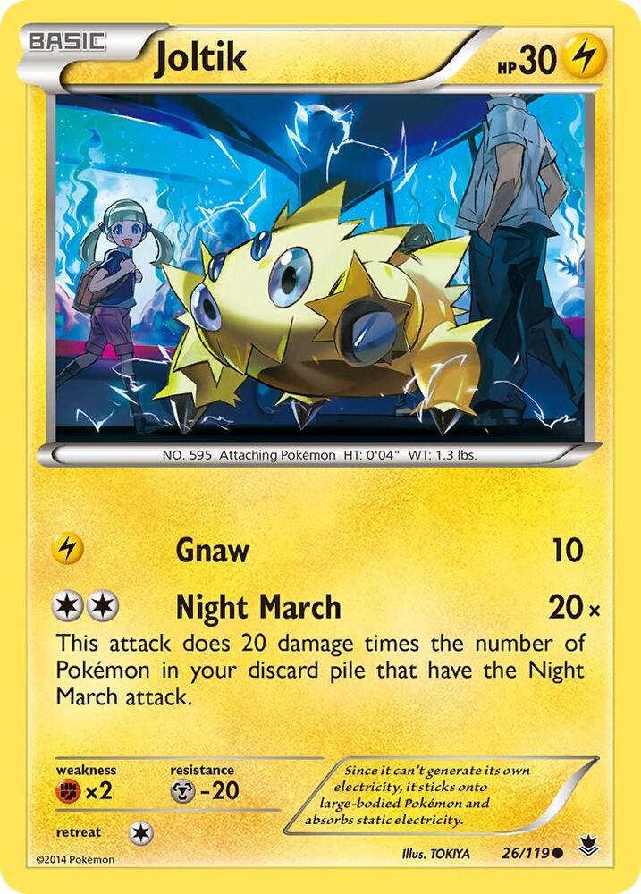 Joltik catalogue reference image. See subsequent photos for actual card condition.