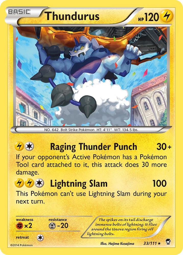 Thundurus catalogue reference image. See subsequent photos for actual card condition.