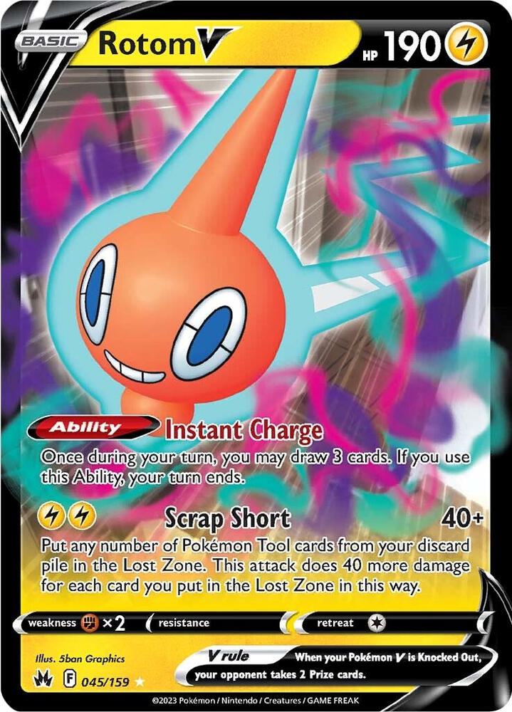 Rotom V catalogue reference image. See subsequent photos for actual card condition.