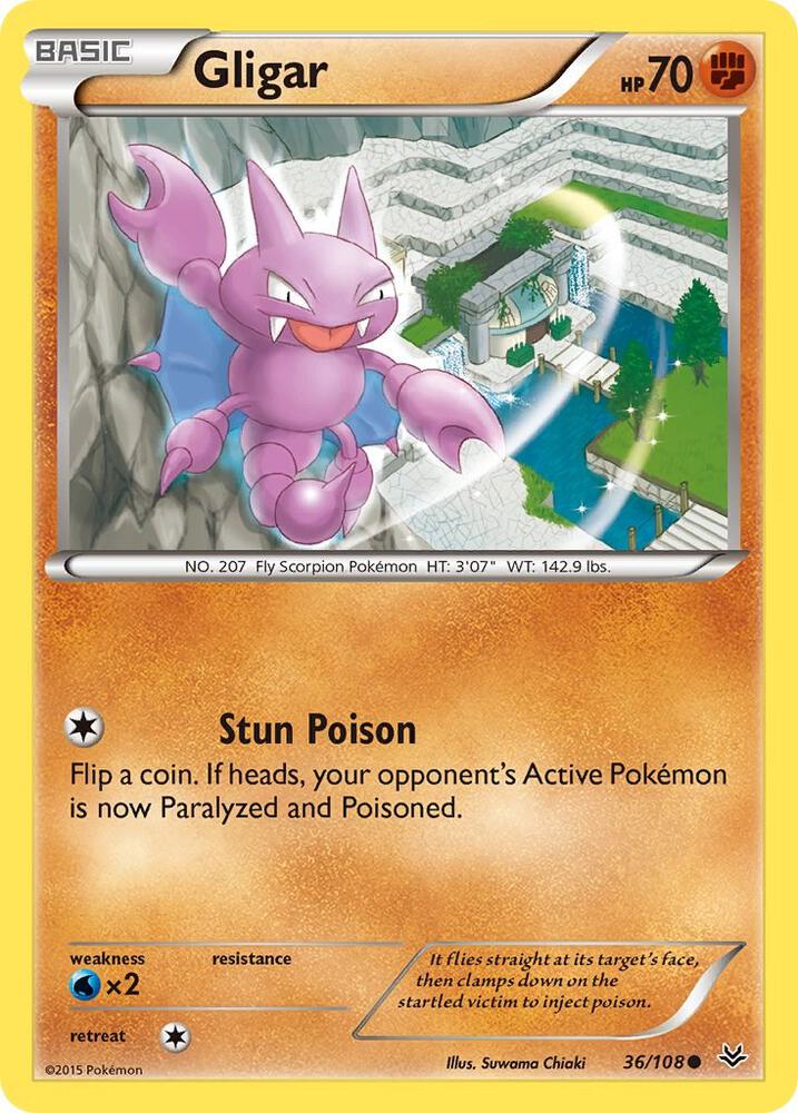 Gligar catalogue reference image. See subsequent photos for actual card condition.