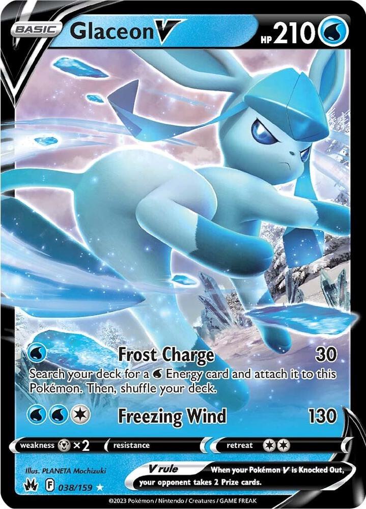 Glaceon V catalogue reference image. See subsequent photos for actual card condition.