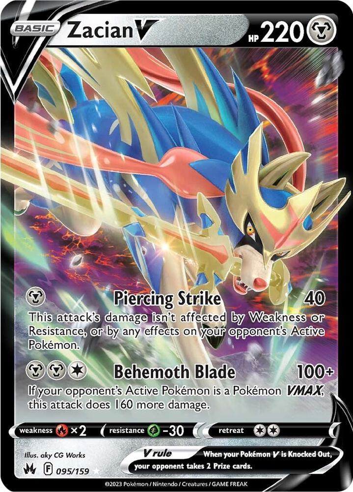 Zacian V catalogue reference image. See subsequent photos for actual card condition.