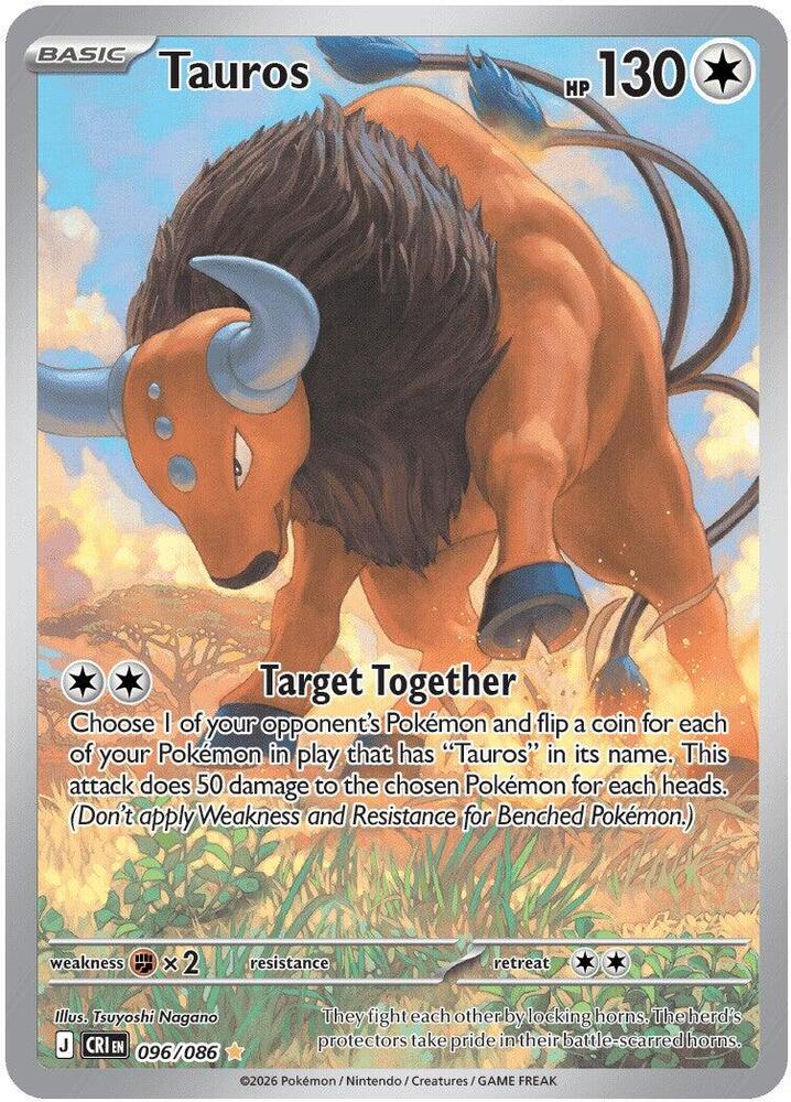 Tauros - 096/086 catalogue reference image. See subsequent photos for actual card condition.