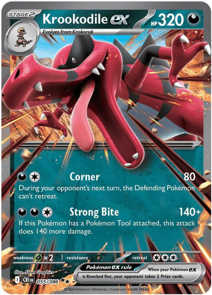 Krookodile ex catalogue reference image. See subsequent photos for actual card condition.