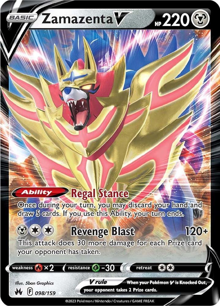 Zamazenta V catalogue reference image. See subsequent photos for actual card condition.
