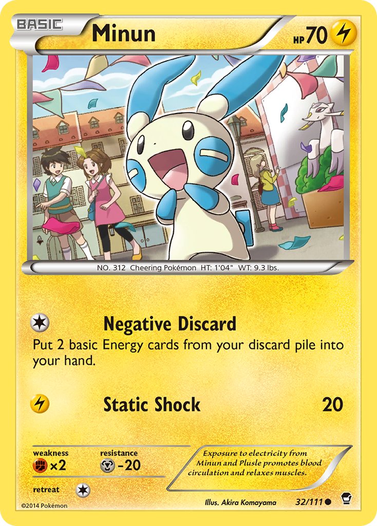 Minun 32/111 Furious Fists non-holo catalogue reference. See actual photographs for condition.