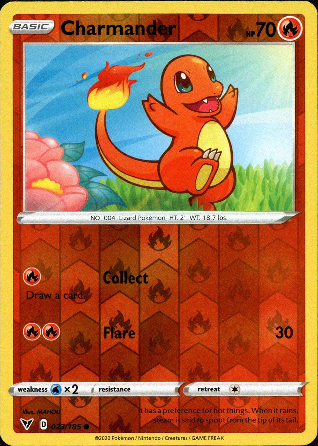 Charmander 023/185 | SEALED NM exact reverse holo reference image. See subsequent photographs for actual condition.