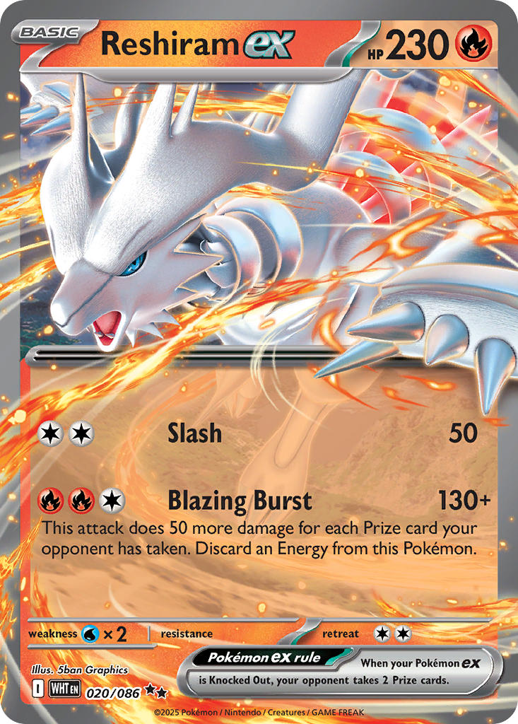 Reshiram Ex 020/086 | Condition review required reference image. See following photographs for the actual card and condition.