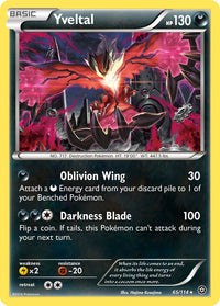 Yveltal 65/114 reference image. See following photographs for the actual card and condition.