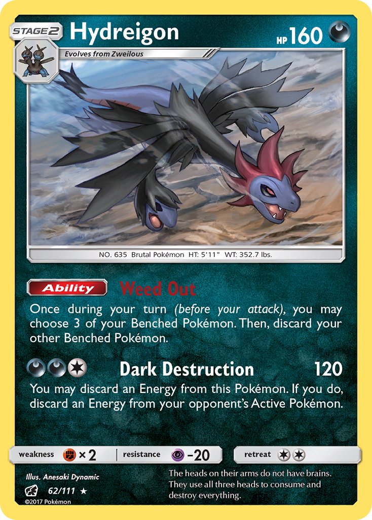 Hydreigon 62/111 reference image. See following photographs for the actual card and condition.