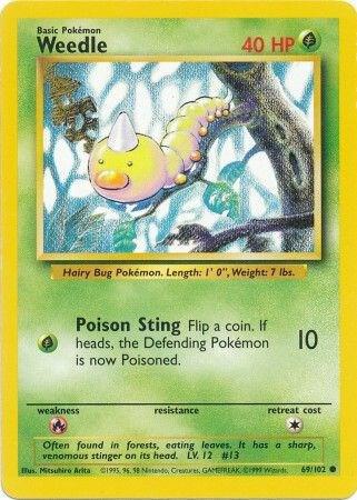 Weedle catalogue reference image. See subsequent photos for actual card condition.