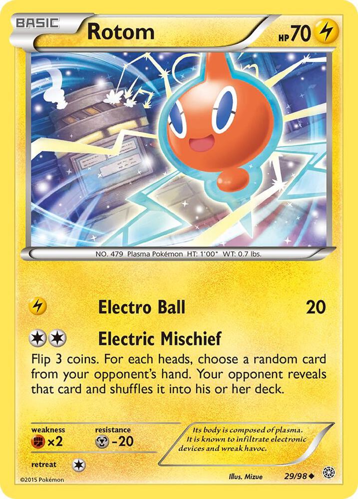 Rotom catalogue reference image. See subsequent photos for actual card condition.