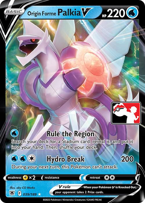 Origin Forme Palkia V - 039/189 catalogue reference image; actual card photographs follow