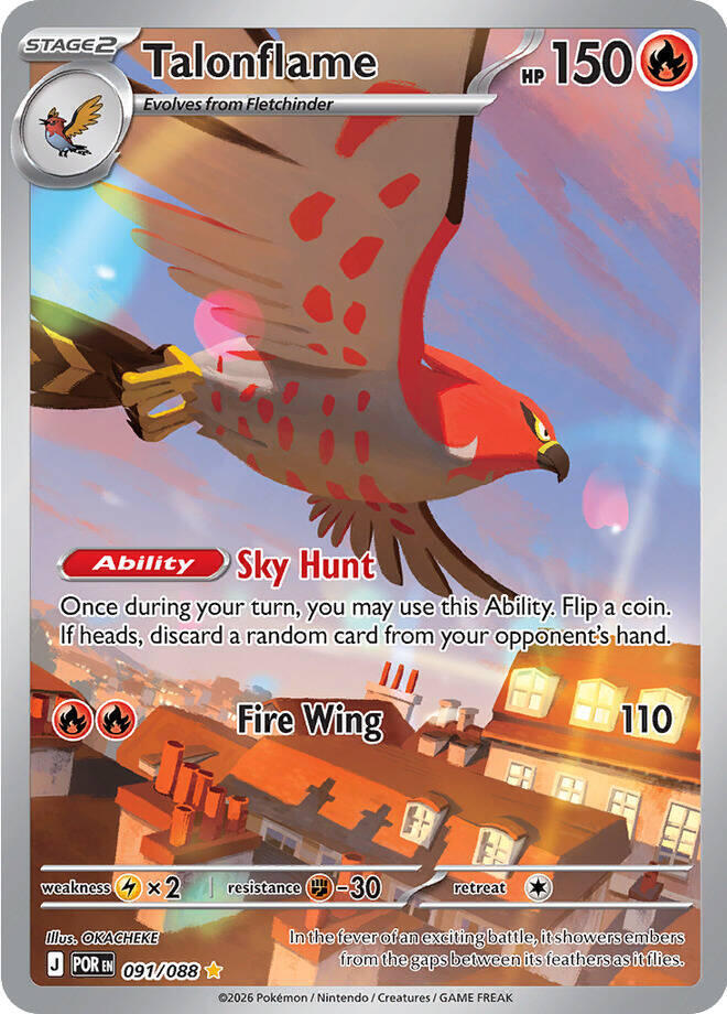 Talonflame - 091/088 catalogue reference image. See subsequent photos for actual card condition.