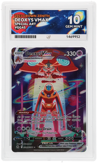 Front of Deoxys VMAX GG45/GG70 Crown Zenith in its ACE 10 Gem Mint slab, certificate 1469952.